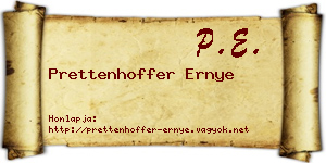 Prettenhoffer Ernye névjegykártya